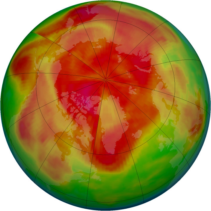 Arctic ozone map for 10 April 1980